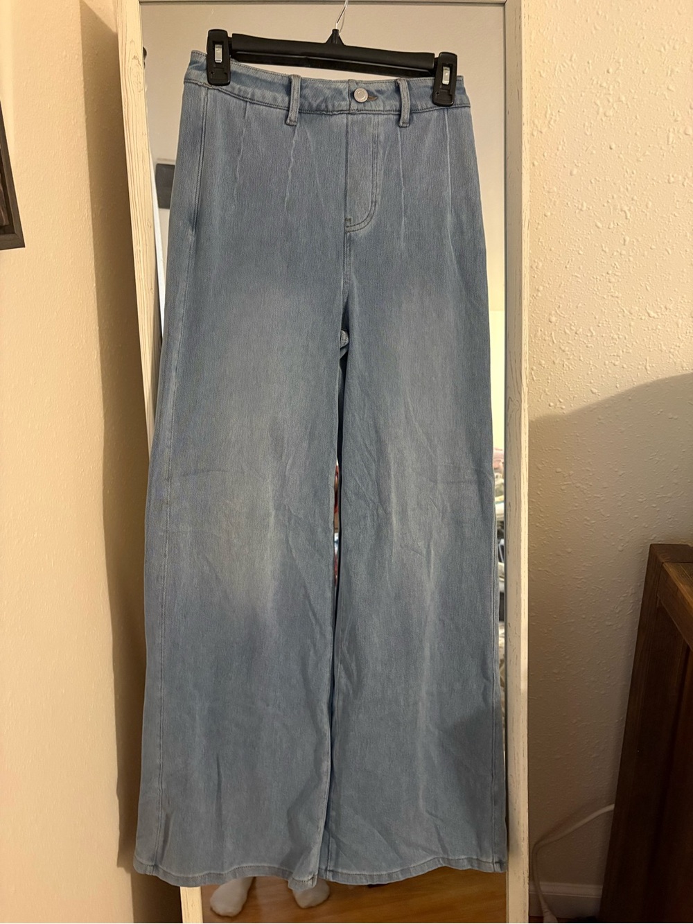 HALARA Light Blue High-Rise Wide Leg Jeans